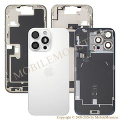 Korpuss iPhone 16 Pro Max Baterijas vāciņš Videja daļa (Lietots A stavoklis) Balta