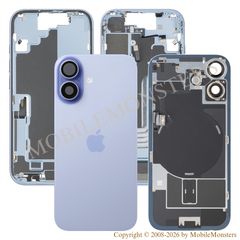 Korpuss iPhone 17 Baterijas vāciņš Videja daļa (Lietots A stavoklis) Zila