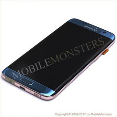 Displejs Samsung SM-G935F Galaxy S7 edge ar Skārienjūtīgo stiklu un apkart ramiti Zils