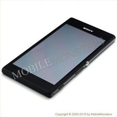 Displejs Sony D2303 Xperia M2  ar Skārienjūtīgo stiklu un apkart ramiti Melns