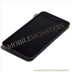 Дисплей Nokia 530 Lumia с Тачскрином, стеклом и рамкой Чёрный