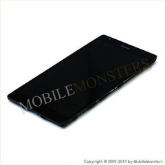 Дисплей Nokia 1520 Lumia с Тачскрином, стеклом и рамкой Чёрный