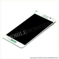 Displejs Samsung SM-G850F Galaxy Alpha ar Skārienjūtīgo stiklu Balts