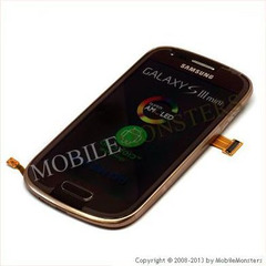 Lcd Samsung i8190 Galaxy S3 Mini with Touchscreen, lens and front frame Brown