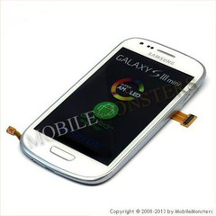 Lcd Samsung i8190 Galaxy S3 Mini with Touchscreen, lens and front frame White