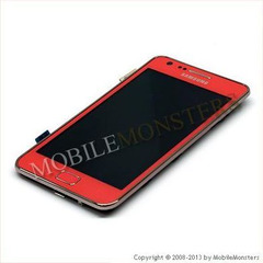 Displejs Samsung i9100 Galaxy S II (S2) ar Skārienjūtīgo stiklu un apkart ramiti Rozā