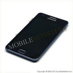 Displejs Samsung i9105P Galaxy S Plus II ar Skārienjūtīgo stiklu un apkart ramiti Zils