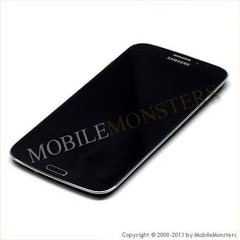 Displejs Samsung i9205 Galaxy Mega 6.3 ar Skārienjūtīgo stiklu un apkart ramiti Melns