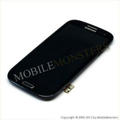 Displejs Samsung i9300 Galaxy S III (S3) ar Skārienjūtīgo stiklu un apkart ramiti Melns