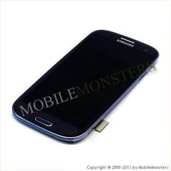 Дисплей Samsung i9300 Galaxy S III (S3) с Тачскрином, стеклом и рамкой Синий