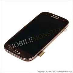 Displejs Samsung i9300 Galaxy S III (S3) ar Skārienjūtīgo stiklu un apkart ramiti Brūns