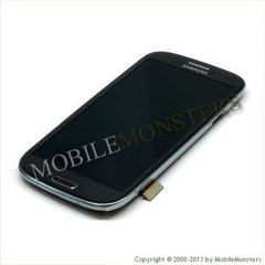 Displejs Samsung i9300 Galaxy S III (S3) ar Skārienjūtīgo stiklu un apkart ramiti Pelēks