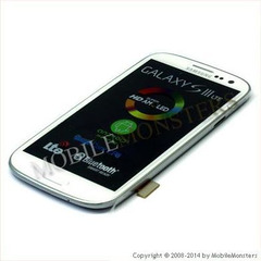 Displejs Samsung i9305 Galaxy S3 LTE  ar Skārienjūtīgo stiklu un apkart ramiti Balts