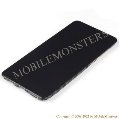 Дисплей Samsung SM-A022 Galaxy A02 с Тачскрином, стеклом и рамкой, (Service pack) Чёрный
