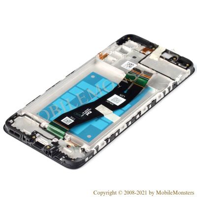 Displejs Samsung SM-A025G Galaxy A02s ar Skārienjūtīgo stiklu un apkart ramiti, (Service pack) Melns
