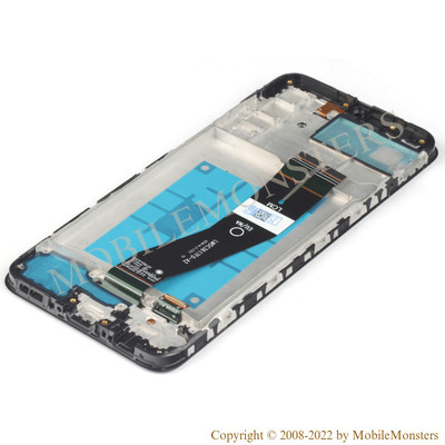 Displejs Samsung SM-A035G Galaxy A03 ar Skārienjūtīgo stiklu un apkart ramiti Melns