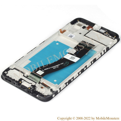 Displejs Samsung SM-A035G Galaxy A03 ar Skārienjūtīgo stiklu un apkart ramiti, (Service pack) Melns