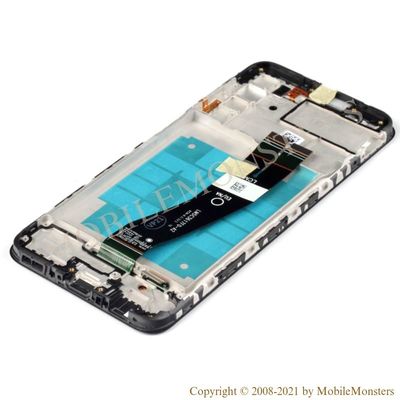Displejs Samsung SM-A037G Galaxy A03s ar Skārienjūtīgo stiklu un apkart ramiti, (Service pack) Melns