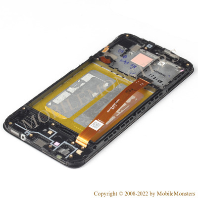 Displejs Samsung SM-A202F Galaxy A20e ar Skārienjūtīgo stiklu un apkart ramiti *Atjaunots* Melns