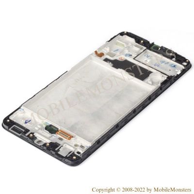 Displejs Samsung SM-A325F Galaxy A32 4G ar Skārienjūtīgo stiklu un apkart ramiti, (Service pack) Melns