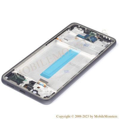 Displejs Samsung SM-A336B Galaxy A33 5G ar Skārienjūtīgo stiklu un apkart ramiti, Kopija OLED kvalitāte Melnā