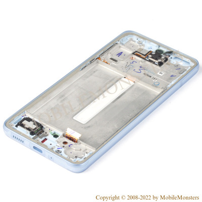 Displejs Samsung SM-A336F Galaxy A33 5G ar Skārienjūtīgo stiklu un apkart ramiti, (Service pack) Zils
