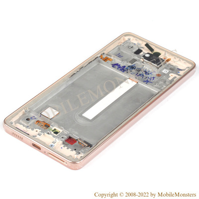 Дисплей Samsung SM-A536F Galaxy A53 5G с Тачскрином, стеклом и рамкой, (Service pack) Розовый