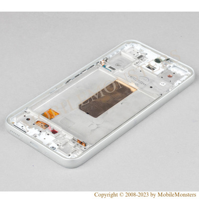 Displejs Samsung SM-A546B Galaxy A54 5G ar Skārienjūtīgo stiklu un apkart ramiti, (Service pack) Balts