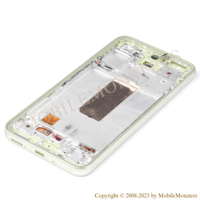 Displejs Samsung SM-A546B Galaxy A54 5G ar Skārienjūtīgo stiklu un apkart ramiti, (Service pack) Dzeltens