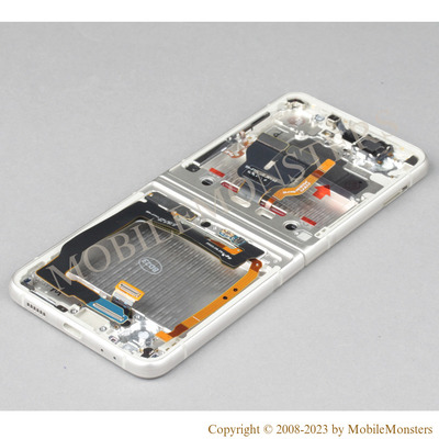 Displejs Samsung SM-F711B Galaxy Z Flip 3 5G ar Skārienjūtīgo stiklu un apkart ramiti, (Service pack) Dzeltens