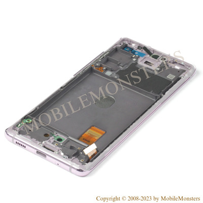 Displejs Samsung SM-G781F Galaxy S20 FE 5G ar Skārienjūtīgo stiklu un apkart ramiti Violets