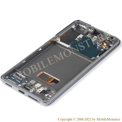 Дисплей Samsung SM-G991 Galaxy S21 с Тачскрином, стеклом и рамкой Серый