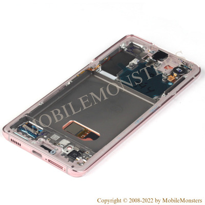 Lcd Samsung SM-G991 Galaxy S21 with Touchscreen, lens and front frame Pink