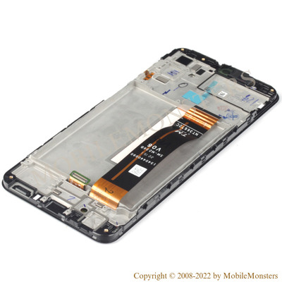 Displejs Samsung SM-M336B Galaxy M33 5G ar Skārienjūtīgo stiklu un apkart ramiti, (Service pack) Melns