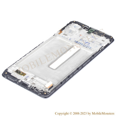 Displejs Samsung SM-M536B Galaxy M53 5G ar Skārienjūtīgo stiklu un apkart ramiti, (Service pack) Melns