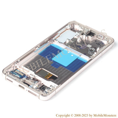 Displejs Samsung SM-S901B Galaxy S22 ar Skārienjūtīgo stiklu un apkart ramiti, (Service pack) Violets