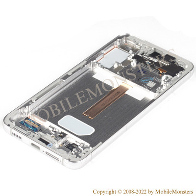 Displejs Samsung SM-S906B Galaxy S22+ ar Skārienjūtīgo stiklu un apkart ramiti, (Service pack) Balts