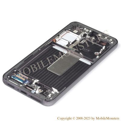 Displejs Samsung SM-S911B Galaxy S23 ar Skārienjūtīgo stiklu un apkart ramiti, (Service pack) Melns