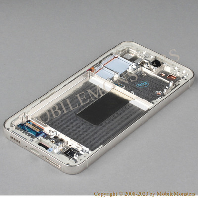 Displejs Samsung SM-S911B Galaxy S23 ar Skārienjūtīgo stiklu un apkart ramiti, (Service pack) Zelts