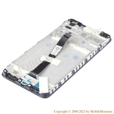 Displejs Xiaomi Redmi 7a (M1903C3EG) ar Skārienjūtīgo stiklu un apkart ramiti, (Service pack) Melns