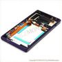 Displejs Sony D2303 Xperia M2  ar Skārienjūtīgo stiklu un apkart ramiti Violets