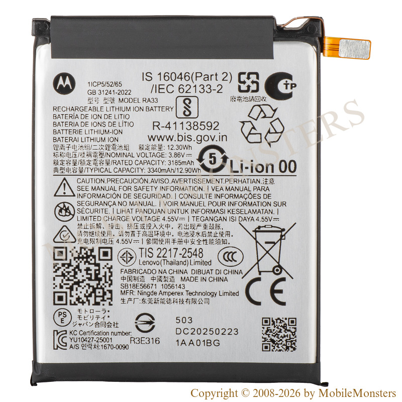Akumulators Motorola Razr 2025 (Service pack) 3340mAh Li-Ion RA33 Akumulators Motorola Razr 2025 (Service pack) 3340mAh Li-Ion RA33