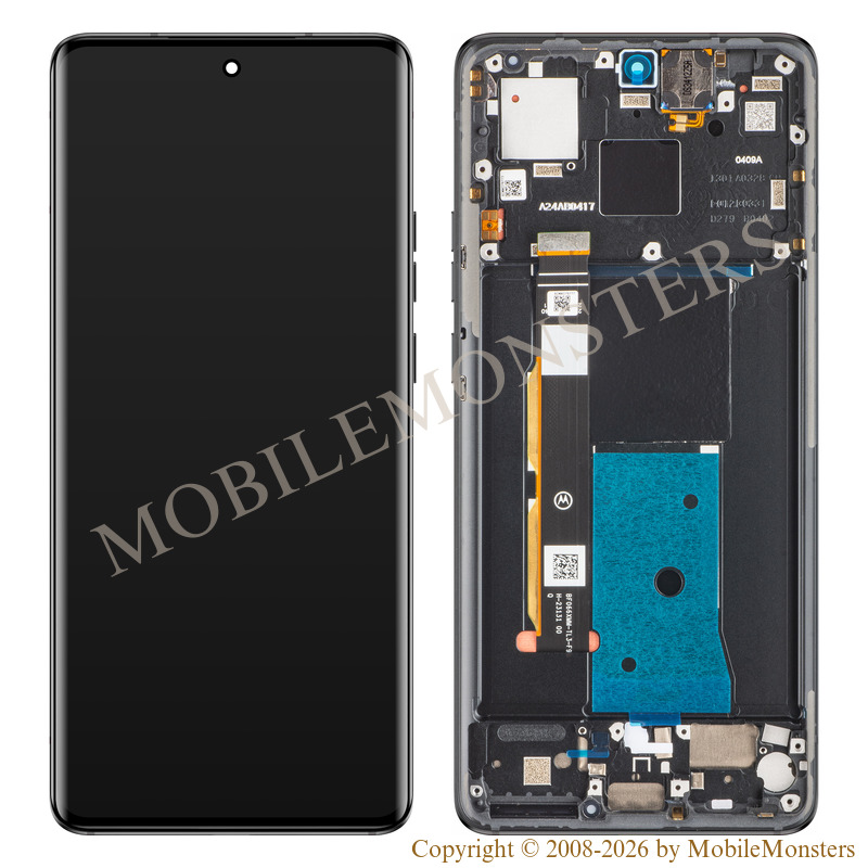 Lcd Motorola Edge 40 with Touchscreen, lens and front frame (Service pack) Black Lcd Motorola Edge 40 with Touchscreen, lens and front frame (Service pack) Black