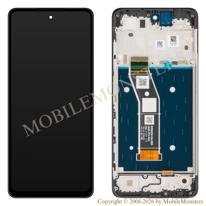 Displejs Motorola Moto G24 Power ar Skārienjūtīgo stiklu un apkart ramiti (Service pack) Melns Displejs Motorola Moto G24 Power ar Skārienjūtīgo stiklu un apkart ramiti (Service pack) Melns
