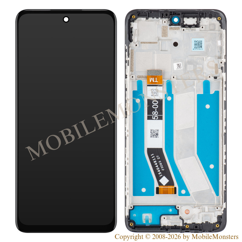 Lcd Motorola Moto G73 with Touchscreen, lens and front frame (Service pack) Black Lcd Motorola Moto G73 with Touchscreen, lens and front frame (Service pack) Black