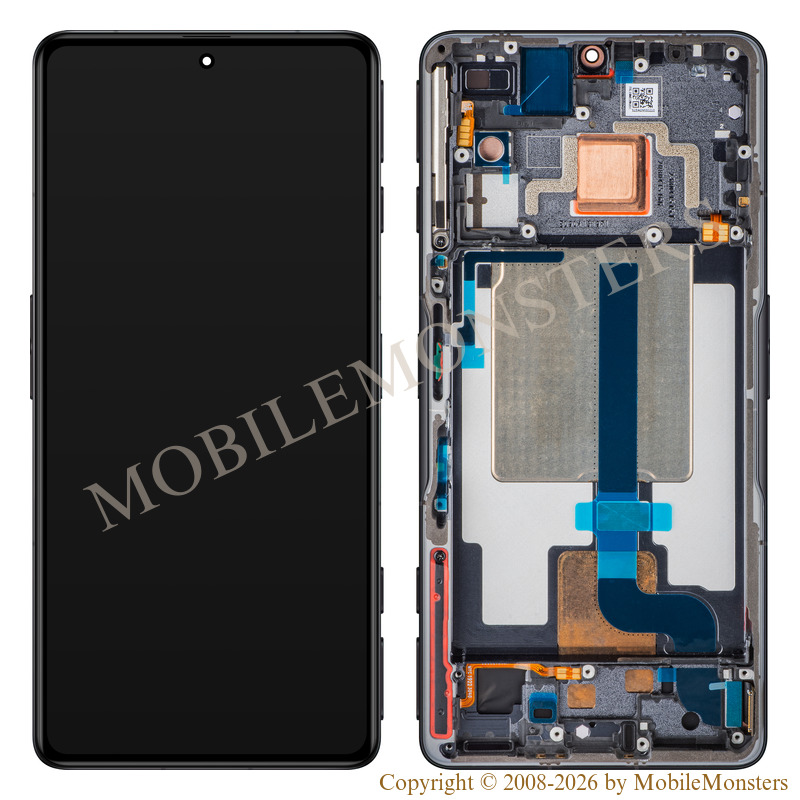 Displejs Xiaomi Poco F4 GT ar Skārienjūtīgo stiklu un apkart ramiti (Service pack) Melns Displejs Xiaomi Poco F4 GT ar Skārienjūtīgo stiklu un apkart ramiti (Service pack) Melns