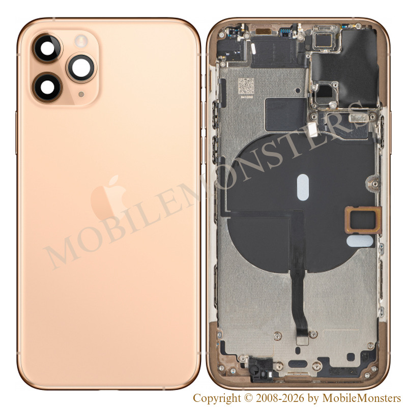 Korpuss iPhone 11 Pro (A2215) Videja daļa, Baterijas vāciņš, (Lietots A stavoklis) Zelts Korpuss iPhone 11 Pro (A2215) Videja daļa, Baterijas vāciņš, (Lietots A stavoklis) Zelts