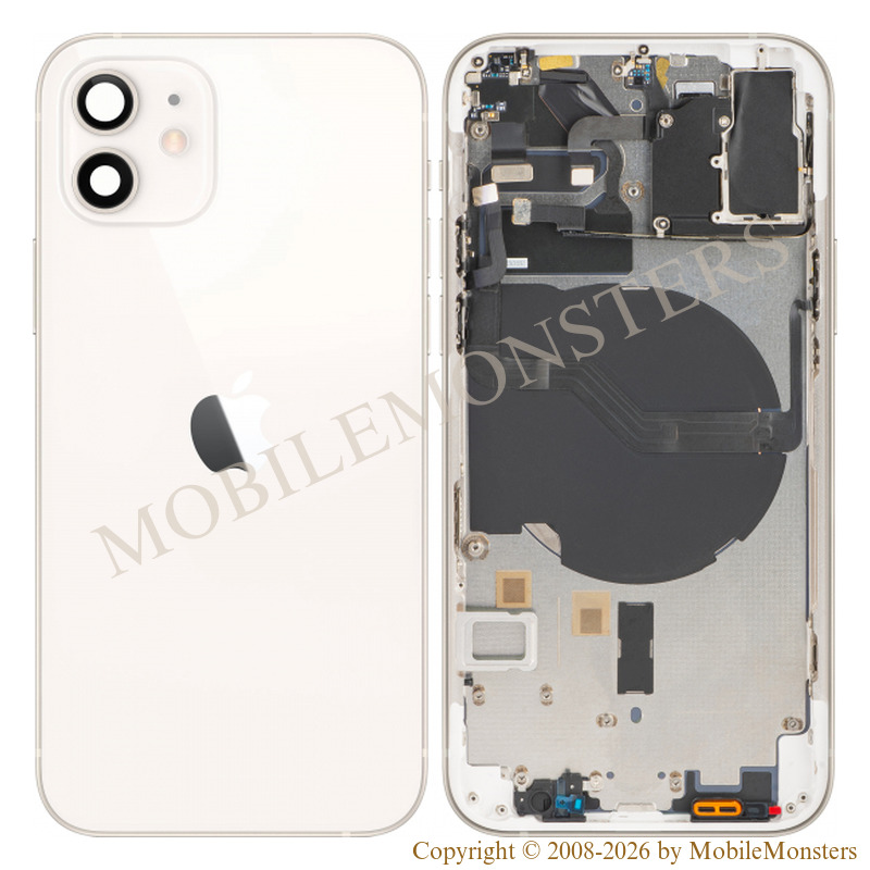 Корпус iPhone 12 (A2403) Средняя часть, Крышка батареи, (Пользованый состояние А) Белый Корпус iPhone 12 (A2403) Средняя часть, Крышка батареи, (Пользованый состояние А) Белый