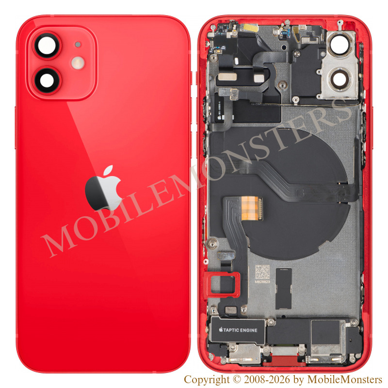 Корпус iPhone 12 (A2403) Средняя часть, Крышка батареи, (Пользованый состояние А) Красный Корпус iPhone 12 (A2403) Средняя часть, Крышка батареи, (Пользованый состояние А) Красный