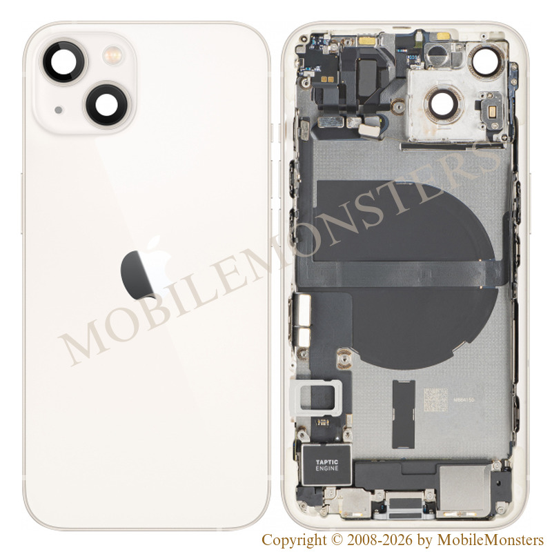 Korpuss iPhone 13 (A2633) Videja daļa Baterijas vāciņš Balts Korpuss iPhone 13 (A2633) Videja daļa Baterijas vāciņš Balts